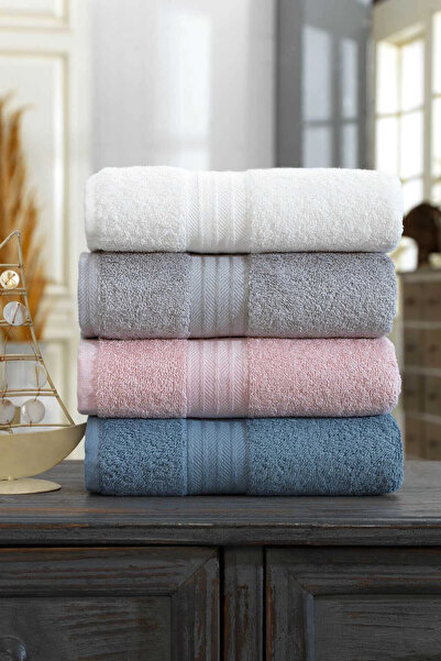 Mira Home مجموعة من 4 قطع من مناشف اليد والوجه 100% قطن ماتيز بون