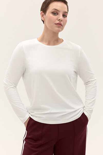 ELNOYA Unisex White Oversized Basic Plain Long Sleeve Comfortable Sweatshirt