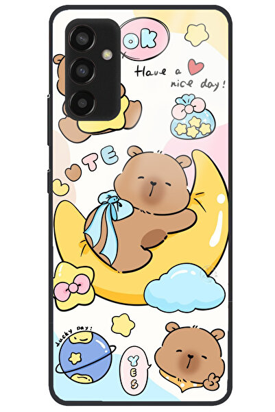 WANNA PROTECT جراب هاتف سامسونج جالاكسي A16 فاخر بنمط الكابيبارا اللامع مع حم...