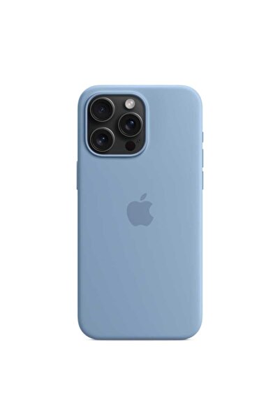 Apple Silicone Case with MagSafe for iPhone 15 Pro Max, Winter Blue, Bulk