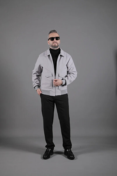 OHEPMODA Torba Cepli Ribanalı Erkek Kaşe Kaban Mont