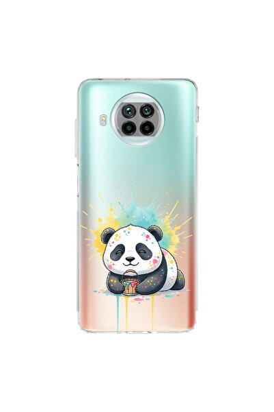 PrintiFy Xiaomi Mi 10T Lite ile Uyumlu Splash Panda Tasarımlı Şeffaf Silikon ...