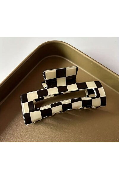 Madam Nora Checkered Patterned Large Hair Clip |   Non-Slip Strong Grip |   T...