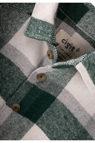 Cigit Lumberjack Shirt 1-9 Years Old Khaki Plaid