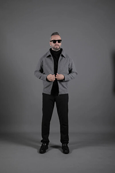 OHEPMODA Plain Men's Cashmere Jacket Coat