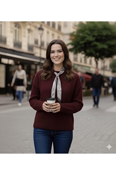 MONAMORE Women's Laine Ultra Soft Long Sleeve Scarf Sweater