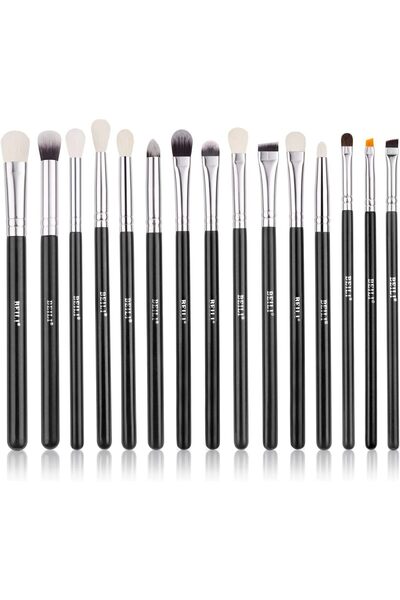 BEILI مجموعة فرش مكياج العيون من 15 قطعة - فرش ناعمة من الشعر الصناعي والطبيعي