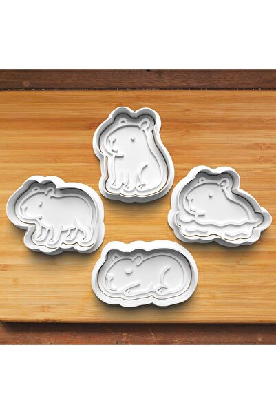 Hobist Cute Sweet Capybara Set of 4 Cookie and Sugar Dough Molds