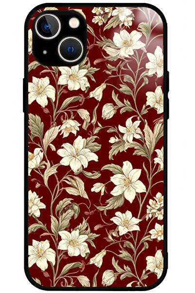 WANNA PROTECT iPhone 13 Kamera Korumalı Asil Zarafet Desenli Baskılı Glossy T...