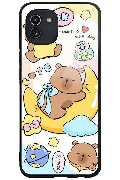 WANNA PROTECT حافظة هاتف سامسونج جالاكسي A03 مزودة بحماية للكاميرا ونمط كابيب...