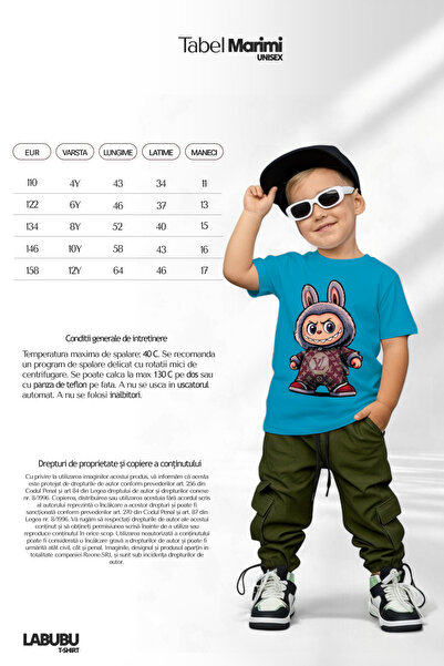 OEM Tricou cu personaj Labubu pentru baieti
