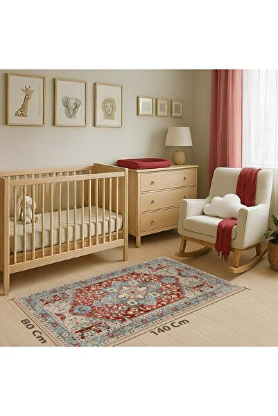 Home Soul Turquoise Rust Red Rug | Traditional Geometric Tribal Pattern | Multiple Sizes