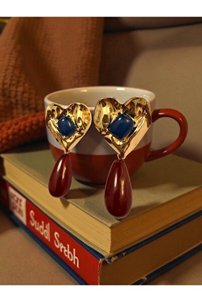 Bo Takı ve Aksesuar Vintage Heart Detail Earring 7cm
