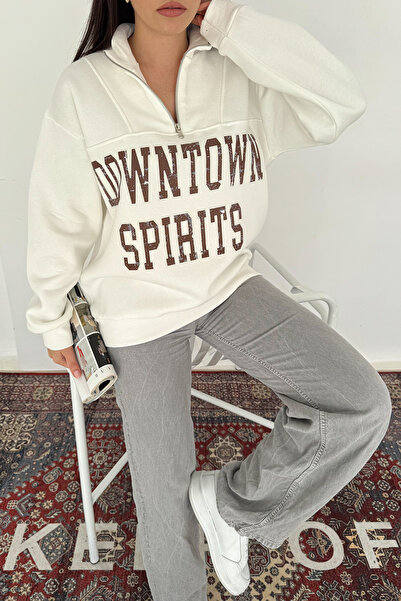 Noa Noa Women's Zip-Up Printed Sweatshirt – Downtown Energy