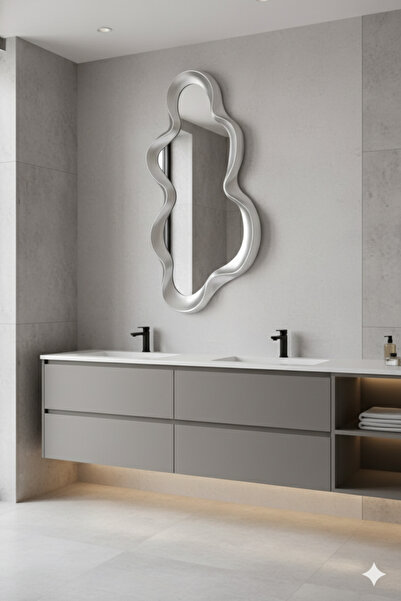 Generic Artistic mirror with a wavy frame – a touch of modern luxury 105cm * 49cm