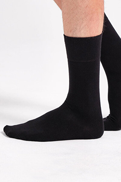 HRN Textile 24-Pack Men's Bamboo Black Long Socks