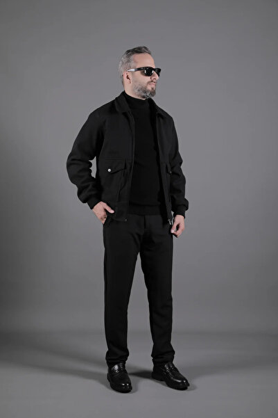 OHEPMODA Torba Cepli Ribanalı Erkek Kaşe Kaban Mont