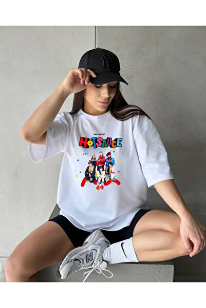 barsdepo Tricou Baby Monster cu imprimeu , supradimensionat Tricou alb unisex...