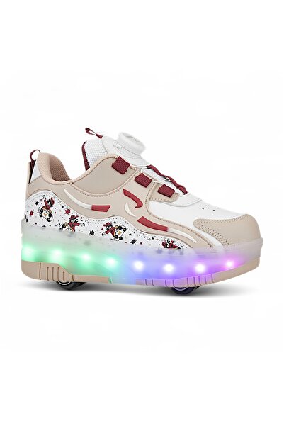 RGV Children's Roller Skates with Lights, Comfortable Sports Shoes with Orthopedics, 4-Wheel Roller Skates with On-Off Switch