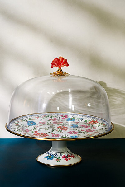 FODİS Piraye Emaye 30 cm Cake Pan with Feet