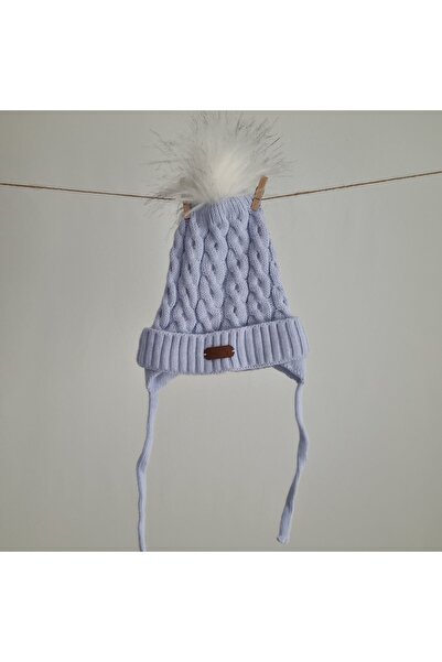 Victorino Caciulita dublata cu barete si pampon – Albastru