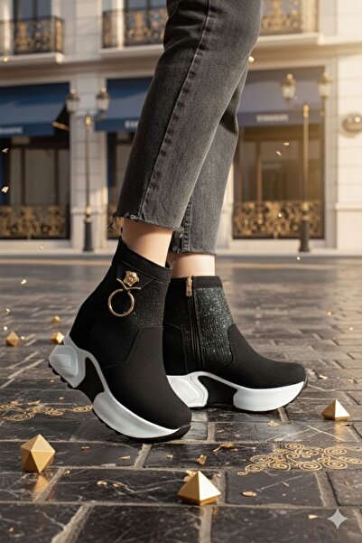 Shero shoes KADIN PİSA HALKA DETAYLI GİZLİ DOLGU BOT