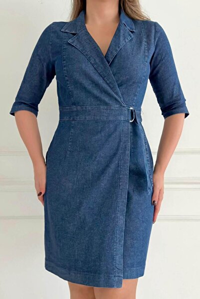 ZISHAN Γυναικείο τζιν φόρεμα μεγάλου μεγέθους – Κομψό, άνετο και κατάλληλο για καθημερινή χρήση τζιν φόρεμα 2667