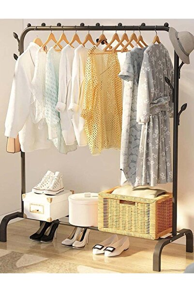 Primo Plus Clothes Organizer And Coated Metal Rack Black