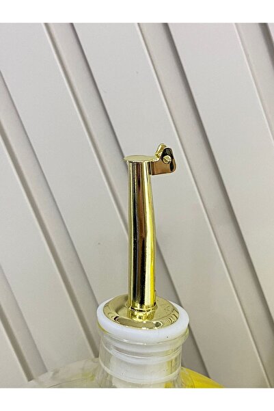 VERRA CONCEPT Oval Glass Oil Pot Vinegar Bowl with Gold Lid 500 ml