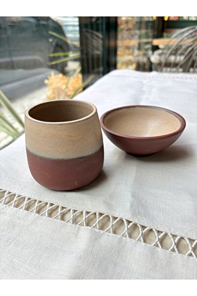 HAZEYA SERAMİK Autumn Stoneware Espresso Cup Set Handmade