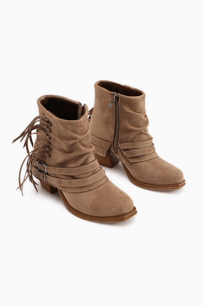 Limoya Elis Mink Suede Buckle Women's Cowboy Western Boots