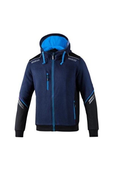 Sparco COLORADO - Sparco zip-up hoodie with reflective details, blue