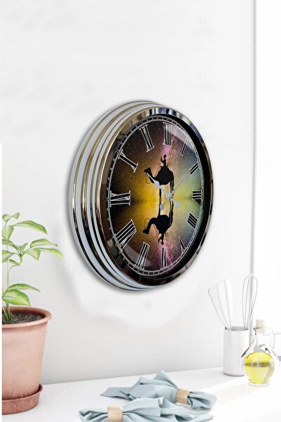 Kasva Concept ساعة حائط نجاح معدنية من الكروم 40 سم هدية 40 سم كروم حائط النجاح