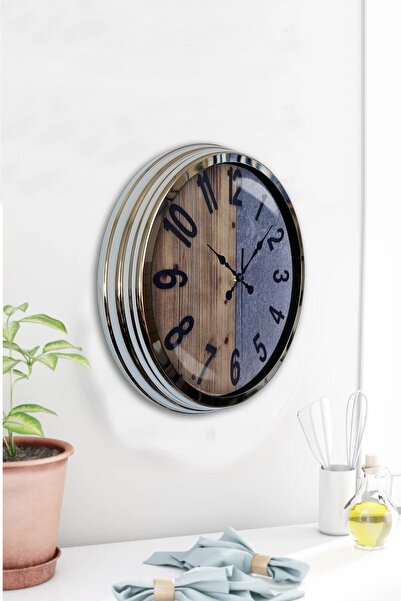 Kasva Concept ساعة حائط على شكل زهرة من معدن الكروم مقاس 40 سم للديكور على شك...