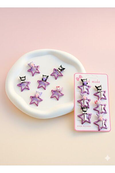 EliraToka Girl Child-Baby Sanrio and Friends Kuromi Model Set of 6 Star Buckle 1 Card 6 Shipping