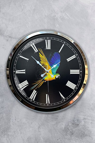 Kasva Concept Gift 40 cm Chrome Metal Roman Wall Clock