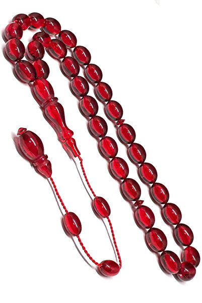 Fabula Silver سبحة رجالية مصنوعة بحرفية عالية، لون أحمر ناري بتصميم علم