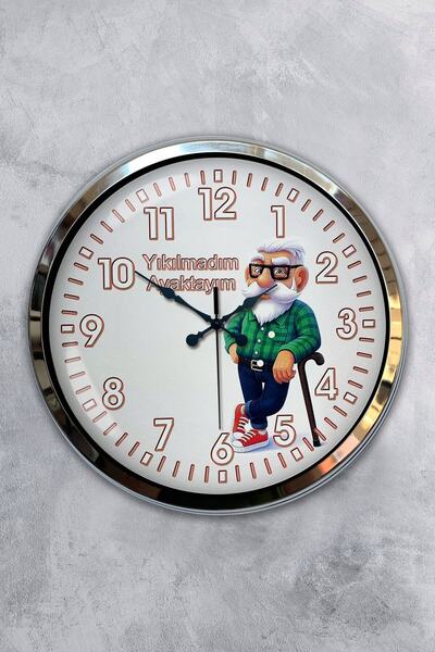 Kasva Concept هدية ساعة حائط على شكل فيل من معدن الكروم مقاس 40 سم