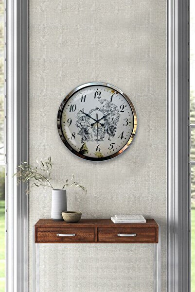 Kasva Concept Hediyelik 40 Cm Krom Metal Osmanlı Arması Duvar Saati