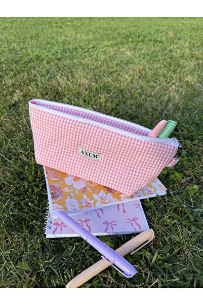 AXUM Zippered Single Eyed Cloth Pen Holder Pencil Case Wallet Makeup Bag