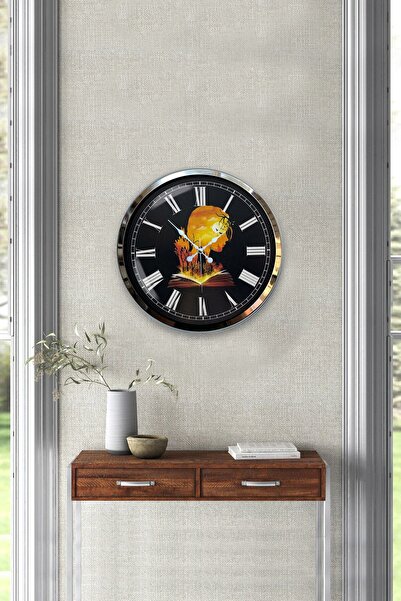 Kasva Concept هدية ساعة حائط مطبخ معدنية من الكروم مقاس 40 سم