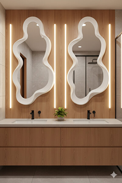 Generic Artistic mirrors with a wavy frame – a touch of modern luxury 105cm * 49cm