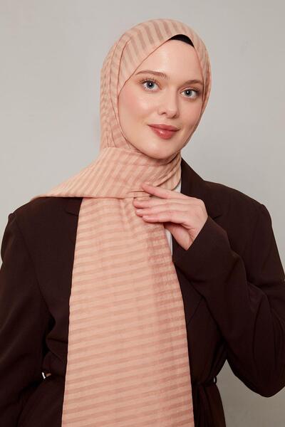 Levidor Yavruağzı Striped Shinga Shawl