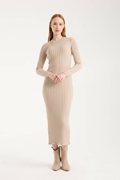 Denivy Long Sleeve Ribbed Knit Dress Dnv-000141