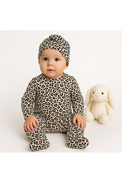 AKİ MODA KİDS Baby Girl Newborn 3-Piece Cotton Newborn Romper Set with Hat