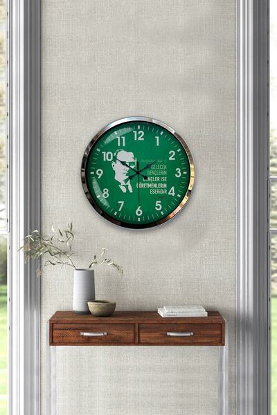 Kasva Concept هدية ساعة حائط امرأة أفريقية معدنية من الكروم مقاس 40 سم