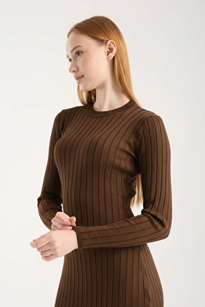 Denivy Long Sleeve Ribbed Knit Dress Dnv-000141