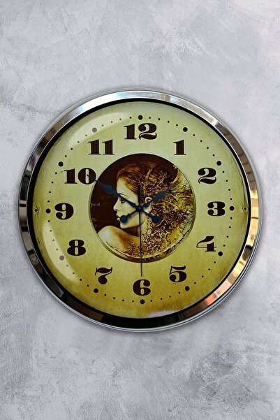 Kasva Concept هدية ساعة حائط للياقة البدنية من معدن الكروم مقاس 40 سم