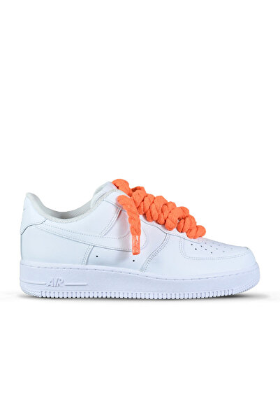 Nike Air Force 1 Low Custom Rope Laces Orange Strike-Neon Thick Lace Sneakers