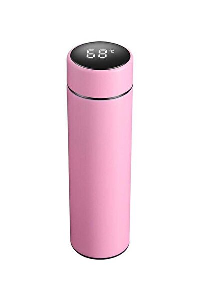 Generic Intelligent Vacuum Insulated Stainless Steel Bottle with LCD Temperature Display - Pink 500ml